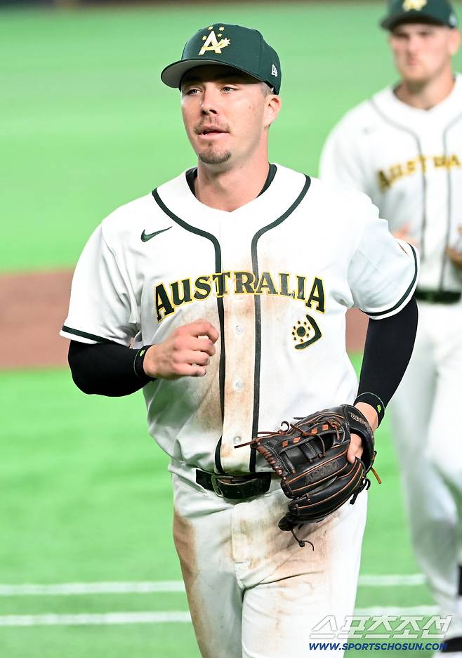 5일 일본 도쿄돔에서 열린 WBC(월드베이스볼클래식) 호주와 대만의 경기. 5회초 수비를 마친 호주 제리드 데일(KIA)이 더그아웃으로 향하고 있다. 도쿄(일본)=허상욱 기자wook@sportschosun.com/2026.03.05/