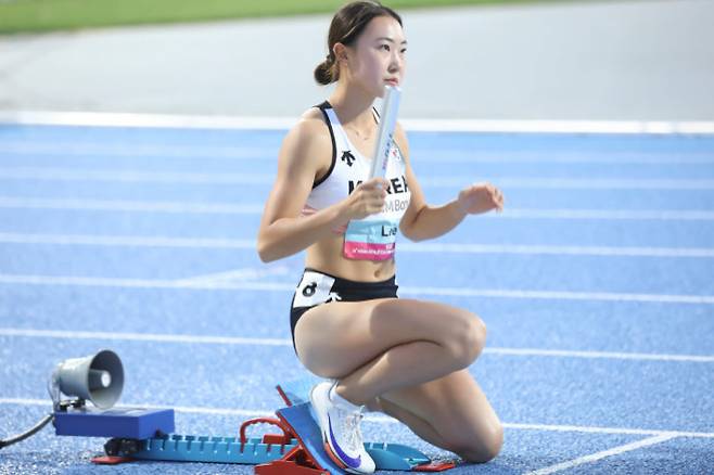 계주 경기 준비하는 이은빈. 윈윈스포츠컴퍼니 제공