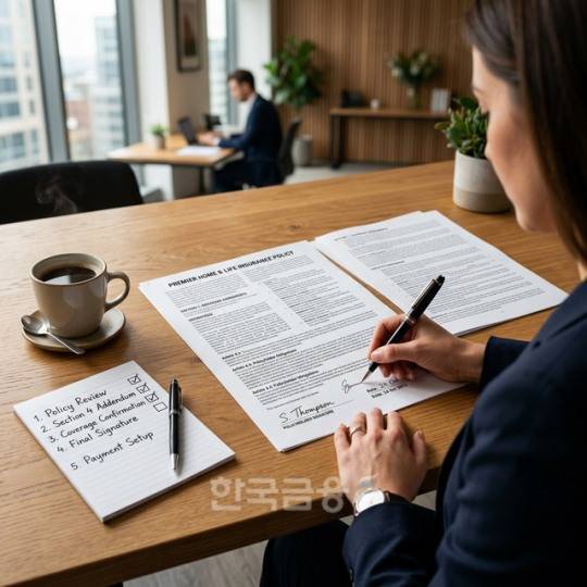 학비 환불보험 제도가 있지만 잘 알려지지 않아 활용이 안되는 형편이다. 사진은 서류에 서명하는 모습. (생성형 AI 활용)