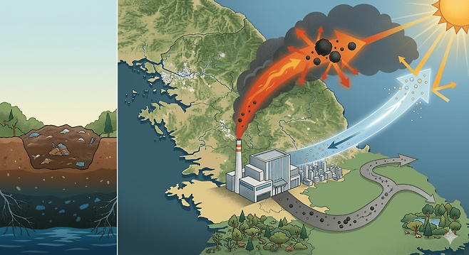 폐기물 소각이 기후에 남기는 흔적. (사진 인공지능 생성 이미지)/뉴스펭귄