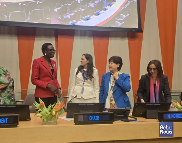 IPU 의장, CSW의장과 대화하는 서영교 단장. ⓒ서영교 의원실