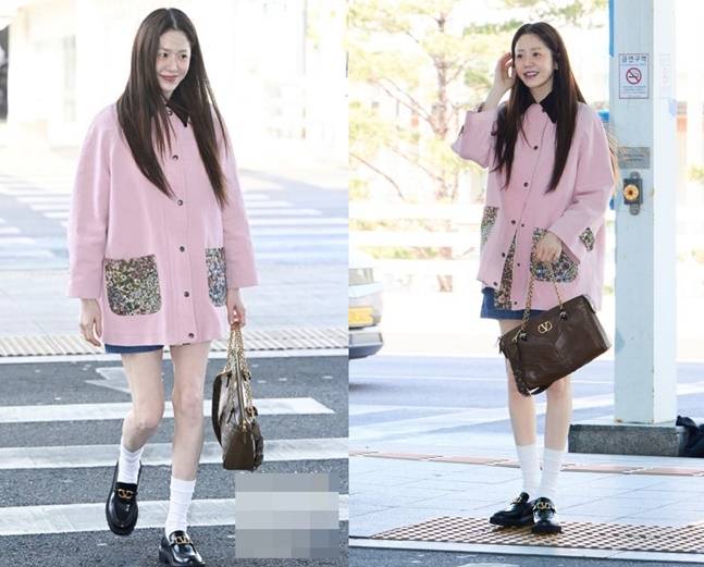 고현정이 공항에서 '뼈말라' 다리로 눈길을 끌었다. 사진=고현정 SNS, 발렌티노