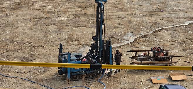 서울 세운4구역 매장유산 발굴현장 시추 세부 모습./국가유산청 제공