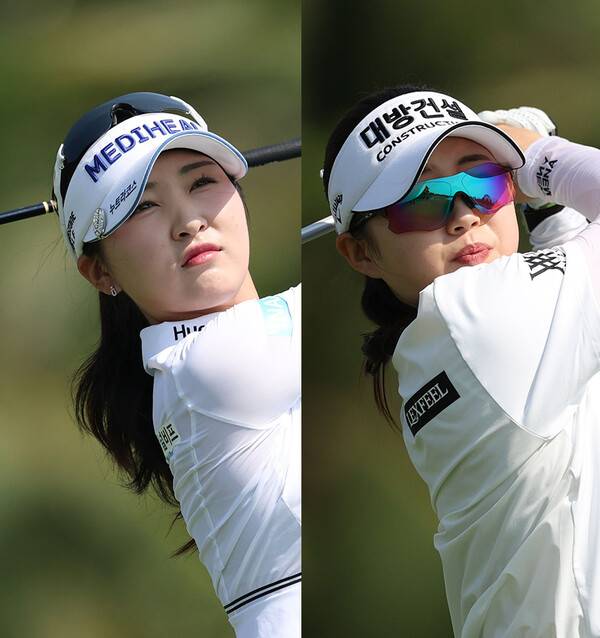 한국여자프로골프(KLPGA) 투어 2026시즌 개막전인 '신설 대회' 리쥬란 챔피언십 준우승한 이예원 프로와 우승을 차지한 임진영 프로가 최종라운드에서 경기하는 모습이다. 사진제공=KLPGA (사진을 무단으로 사용하지 마십시오.)