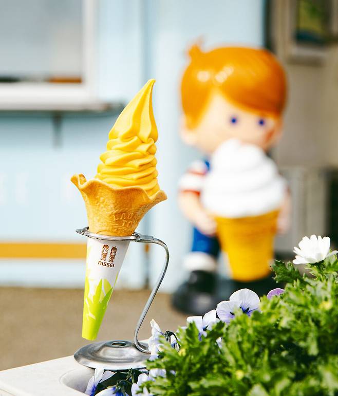 망고 소프트콘. 망고는 미야자키 특산품이다