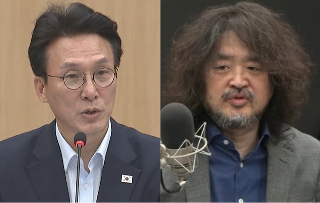 김민석 국무총리(왼쪽), 방송인 김어준씨