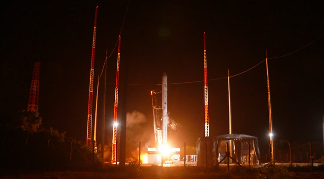 지난해 12월22일(현지시간) 브라질 알칸타라 우주센터에서 한빛-나노가 발사되고 있다. 이노스페이스 제공