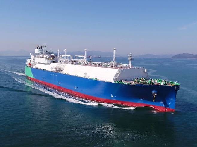 삼성중공업 LNG 운반선 모습(사진=삼성중공업)