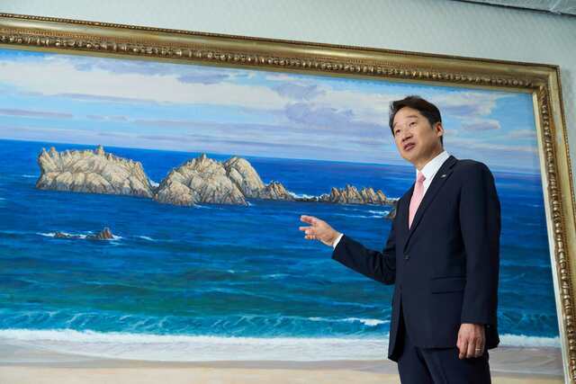 취임 2주년을 맞은 김남일 사장이 경북의 문화관광 글로벌 대전환에 대해 설명하고 있다. 경북문화관광공사 제공