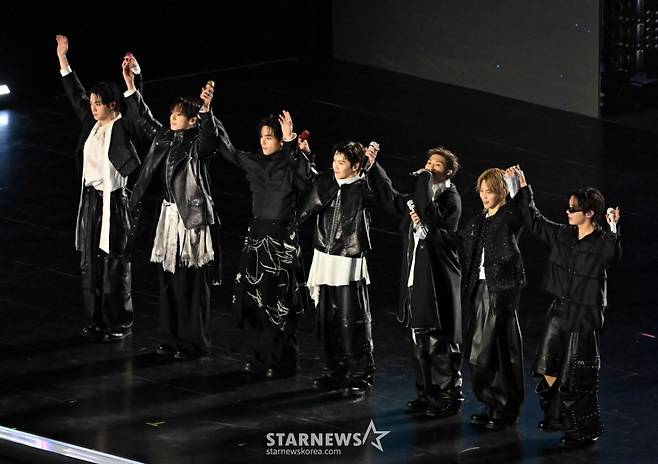 (서울=뉴스1) 사진공동취재단 = 방탄소년단(BTS)이 21일 서울 광화문광장에서 'BTS 컴백 라이브: 아리랑' 발매 기념 컴백 공연을 하고 있다. 2026.3.21/뉴스1 Copyright (C) 뉴스1. All rights reserved. 무단 전재 및 재배포, AI학습 이용 금지. /사진=(서울=뉴스1) 사진공동취재단