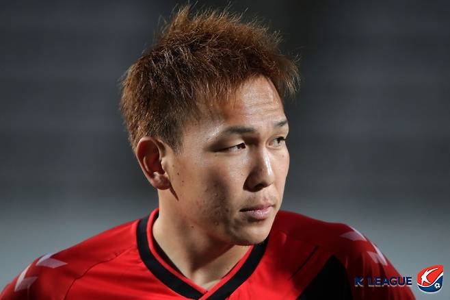 경남FC 시절 쿠니모토. /사진=한국프로축구연맹 제공