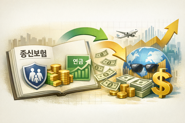 사망보장 중심이던 종신보험이 연금·자산관리 기능과 달러 기반 구조를 결합하며 투자형 상품으로 진화하고 있다. /생성형 AI 챗GPT 이미지