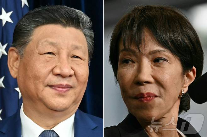 시진핑 중국 국가주석과 다카이치 사나에 일본 총리. 2025.10.31 ⓒ AFP=뉴스1