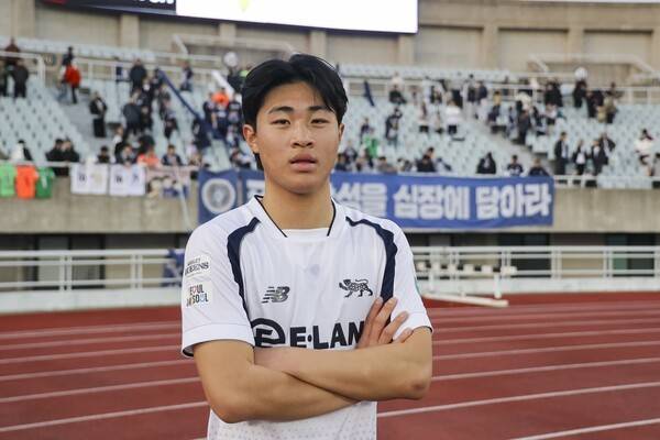 K리그2 최연소 출장 기록을 수립한 서울이랜드 안주완. /사진=서울이랜드FC