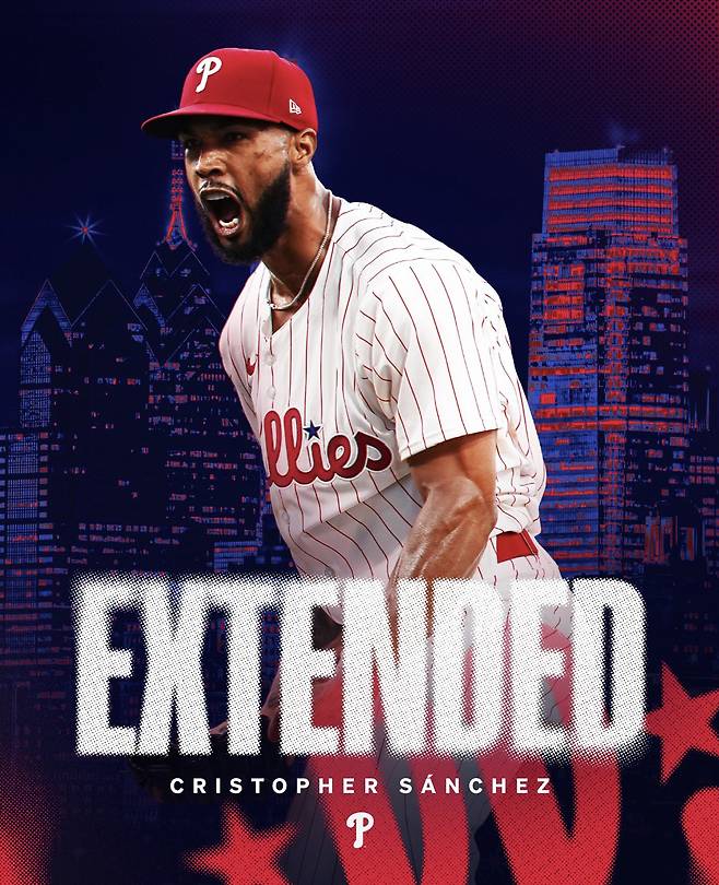 필라델피아 필리스 크리스토퍼 산체스가 2032년까지 연장계약을 했다. 사진=필라델피아 필리스 구단 X 계정