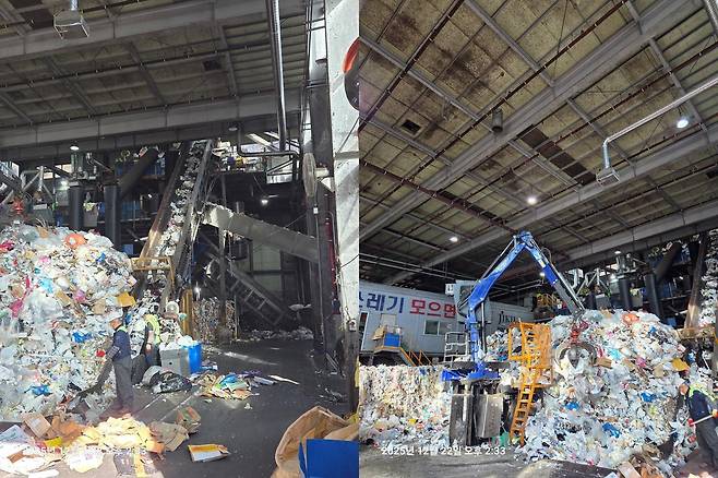 타 재활용 폐기물 선별장 모습. 독자 제공