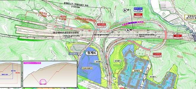 의왕 청계 IC 연결로 개설공사 노선도. 사진=의왕시청
