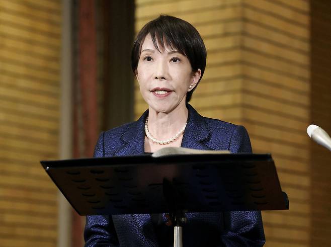 다카이치 사나에 일본 총리는 미국의 군함 파견 요청에 완곡한 거부 의사를 밝혔다. ⓒREUTERS