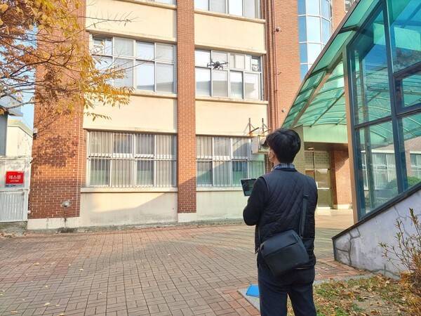 바로 ON(온) 드론솔루션을 위한 학교 시설 드론 촬영.