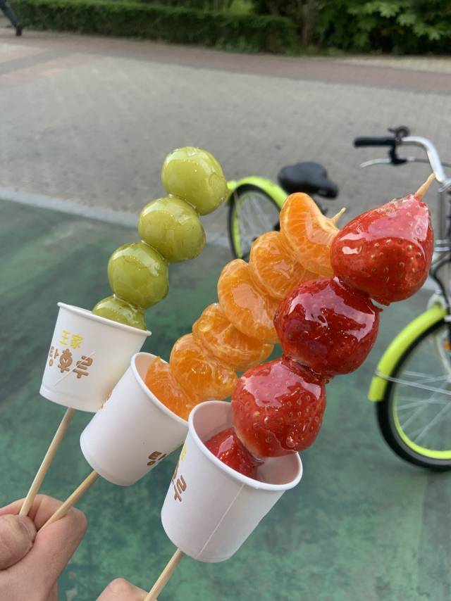 2023년 전국을 휩쓴 탕후루 열풍. 과일을 꼬치에 꽂아 설탕 시럽을 입힌 이 간식은 특유의 바삭한 식감과 달콤한 맛으로 MZ세대의 입맛을 사로잡았다. /이하은 기자/