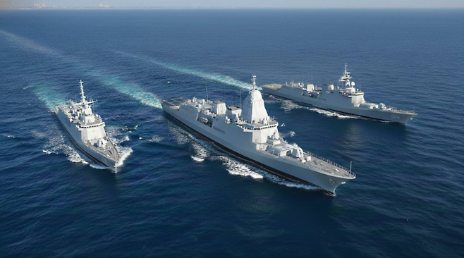 포스코가 국내 최초로 개발한 함정용 고연성강과 방탄강을 적용한 차세대 함정 가상 이미지. <포스코 제공>