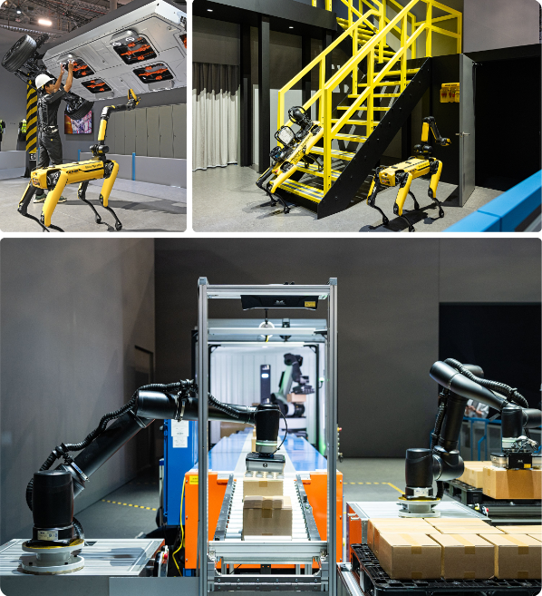 보스턴 다이내믹스의 사족 보행 로봇 스팟(Spot)과 물류 로봇 스트레치(Strech)