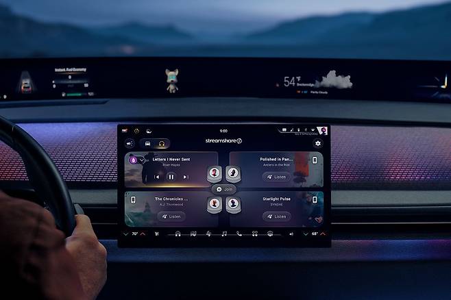 하만이 출시한 청취 공유와 자동차 내부 커뮤니케이션 기능을 결합한 자동차용 오디오·통신 설루션 '하만 레디 스트림쉐어'. 사진 하만