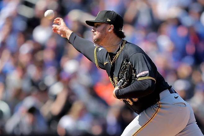 Mar 26, 2026; New York City, New York, USA; Pittsburgh Pirates starting pitcher Paul Skenes (30) pitches against the New York Mets during the first inning at Citi Field. Mandatory Credit: Brad Penner-Imagn Images/2026-03-27 09:42:13/ <저작권자 ⓒ 1980-2026 ㈜연합뉴스. 무단 전재 재배포 금지, AI 학습 및 활용 금지>