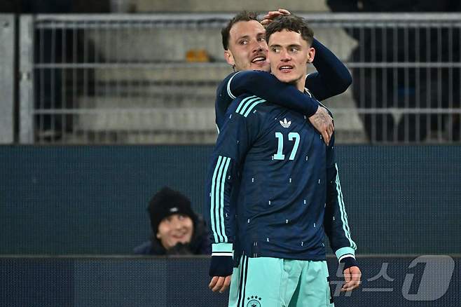 스위스와 원정 경기에서 2골 2도움을 작성한 플로리안 비르츠. ⓒ AFP=뉴스1