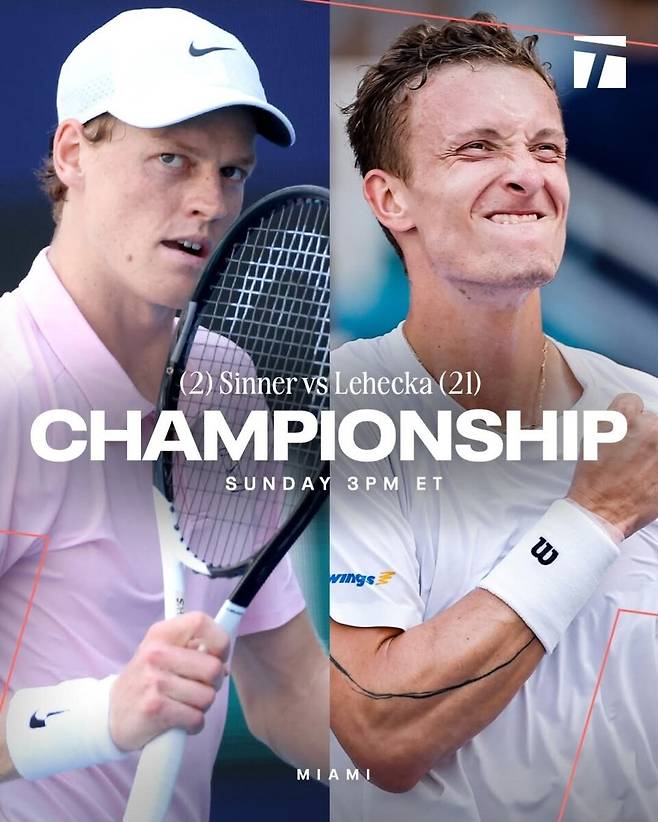 야닉 시너와 이리 레헤카. 출처 Tennis Channel