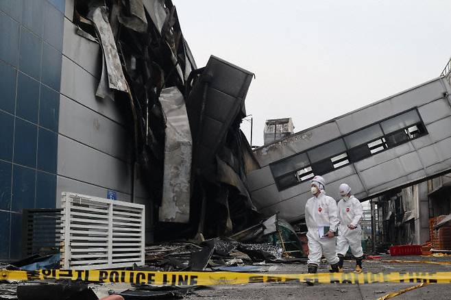 대전 문평동 안전공업 화재 현장. (중도일보 DB)