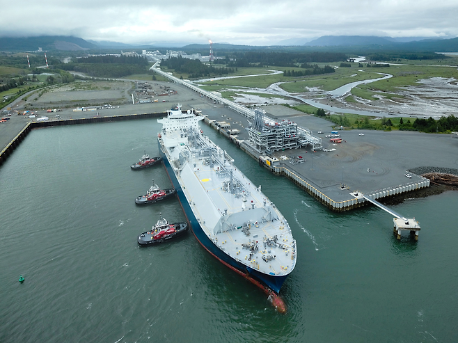 ▲한국가스공사가 지분 투자로 물량도 확보한 LNG캐나다의 수출 설비. 사진=LNG CANADA