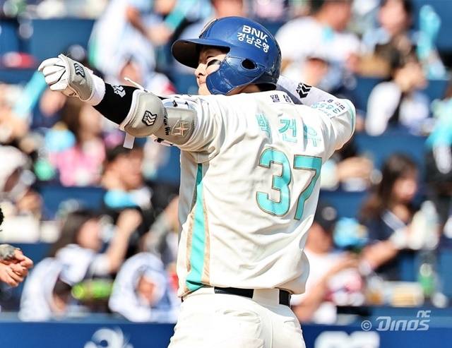 최근 절정의 타격감을 과시하고 있는 박건우. 사진=NC 제공