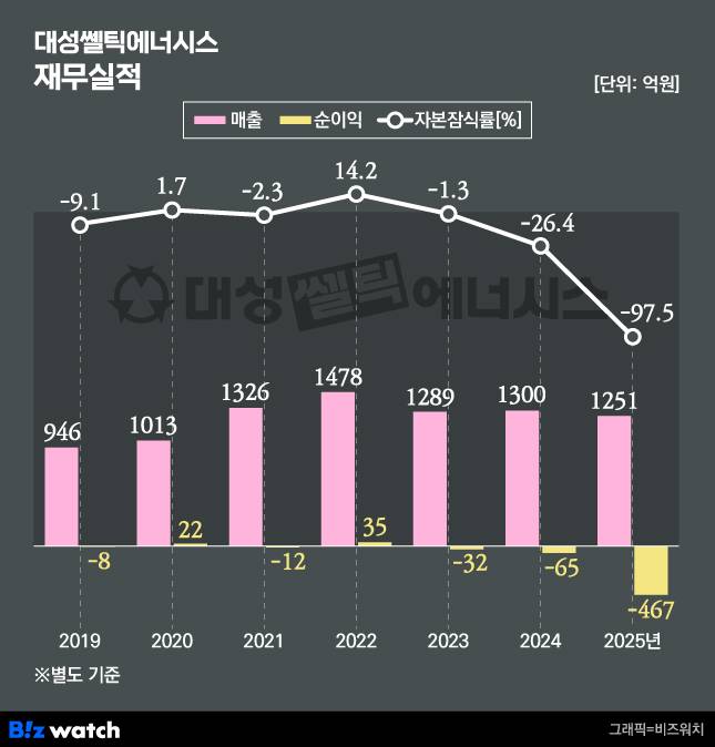 대성쎌틱에너시스 재무실적