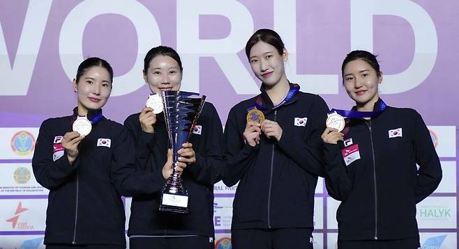 여자 에뻬 국가대표팀 선수들. 제공 | 대한양궁협회