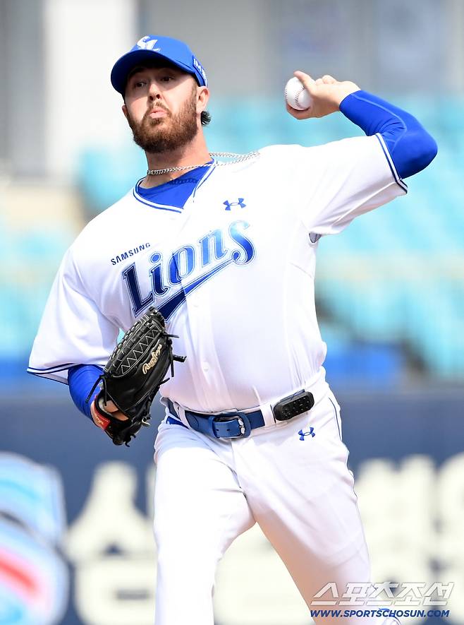 24일 대구삼성라이온즈파크에서 열린 KIA와 삼성의 시범경기. 삼성 선발투수 오러클린이 역투하고 있다. 대구=허상욱 기자wook@sportschosun.com/2026.03.24/