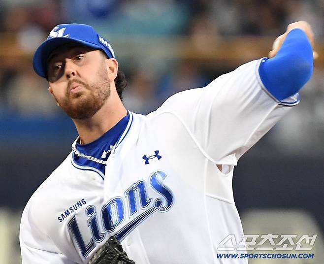 31일 대구 삼성라이온즈파크에서 열린 삼성과 두산의 경기. 선발 투구하고 있는 삼성 오러클린. 대구=송정헌 기자songs@sportschosun.com/2026.03.31/