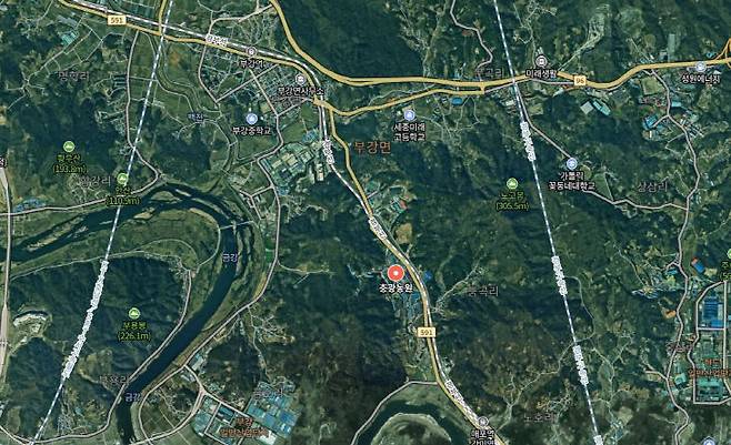 세종시 부강면 충광농원 위치도(위성사진)