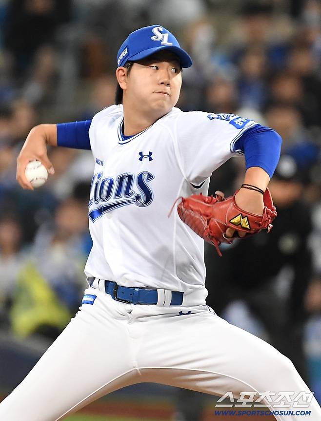 31일 대구 삼성라이온즈파크에서 열린 삼성과 두산의 경기. 투구하고 있는 삼성 장찬희. 대구=송정헌 기자songs@sportschosun.com/2026.03.31/