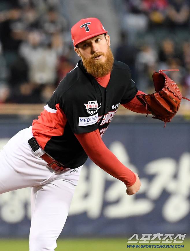 31일 잠실구장에서 열린 LG와 KIA의 경기. KIA 올러가 역투하고 있다. 잠실=박재만 기자 pjm@sportschosun.com/2026.03.31/