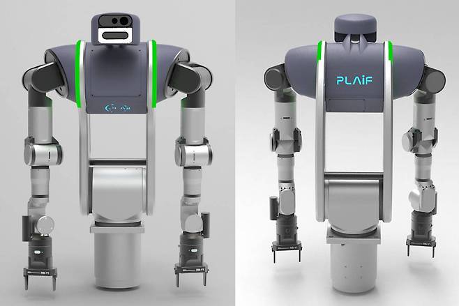 AI 양팔로봇 V2는 인간의 움직임에 가까운 2축 허리 구조를 채택했다 / 출처=플라잎