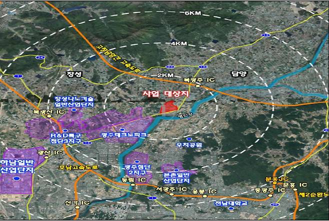 광주 북구 월출동 '의료특화 일반산단' 후보지 위치도./광주시 제공