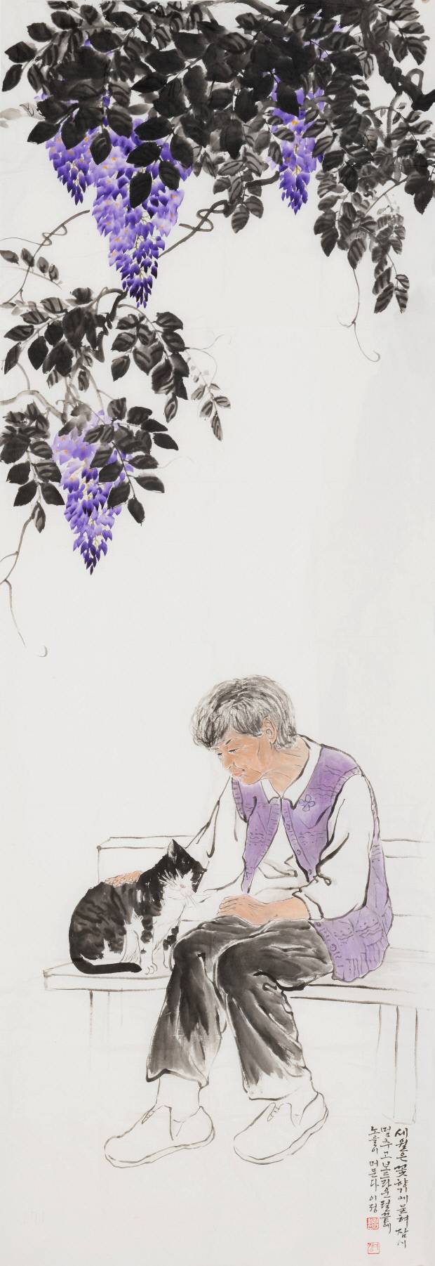 문인화 대상 권희선 ‘세월은 꽃향기에 묻혀’ <광주전남발전협의회 제공>