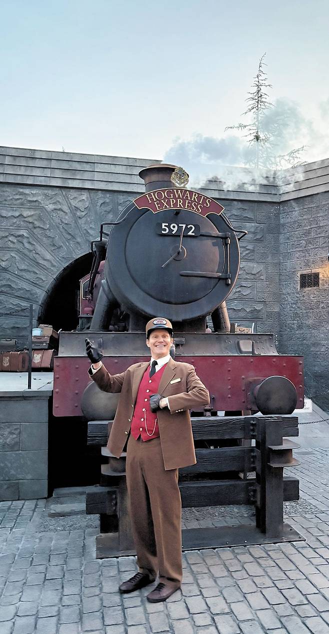 유니버설 스튜디오 내 호그와트 급행 열차 모형. /남정미 기자