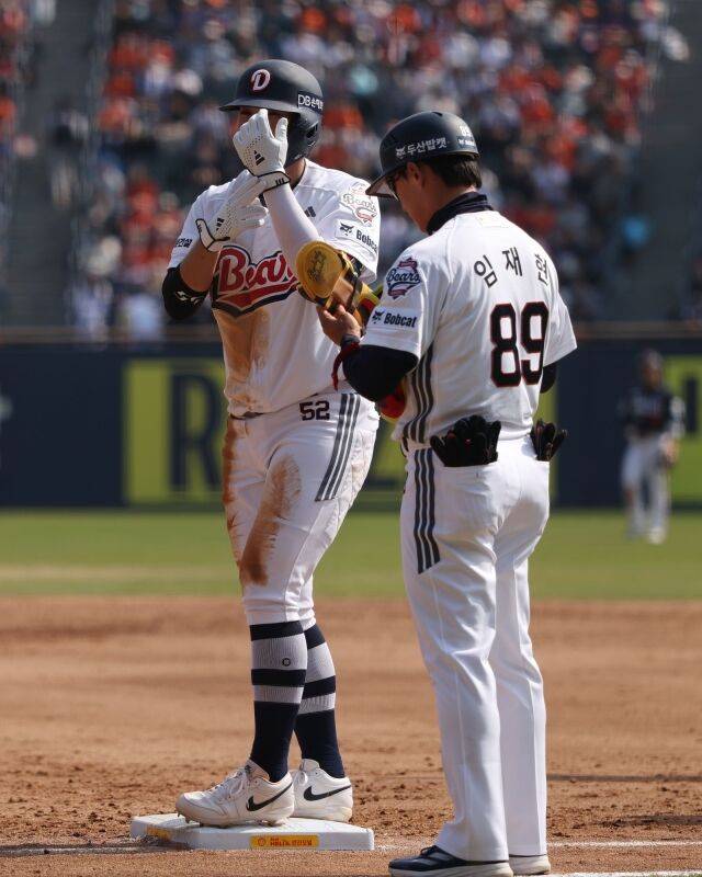 지난 시즌 황준서에게 홈런을 날렸던 박준순./두산 베어스