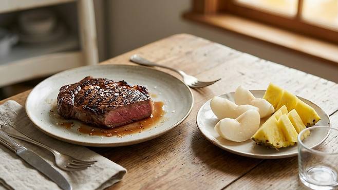 파인애플의 천연 효소는 단백질 분해를 도와 육류 섭취 후 위장의 소화 부담을 획기적으로 줄여주는 역할을 한다. 언스플래시