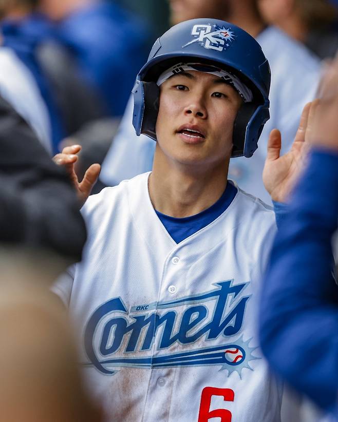 다저스 김혜성(사진)은 5일(한국시간) 베츠의 부상 공백을 대비하기 위해 MLB 선수단에 합류했다. 김혜성의 콜업 최종 여부는 베츠의 MRI 검진 결과에 달렸다. 사진출처|오클라호마시티 코메츠 공식 SNS