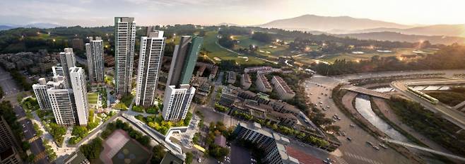 기흥1구역 재건축, '기흥역 푸르지오 마스터피스' 조감도. 대우건설 제공