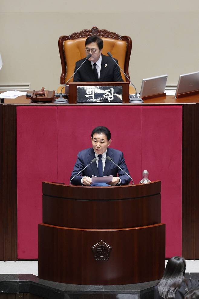 박용갑 의원이 국회 본회의장에서 발언하고 있다. 사진제공=박용갑 의원실