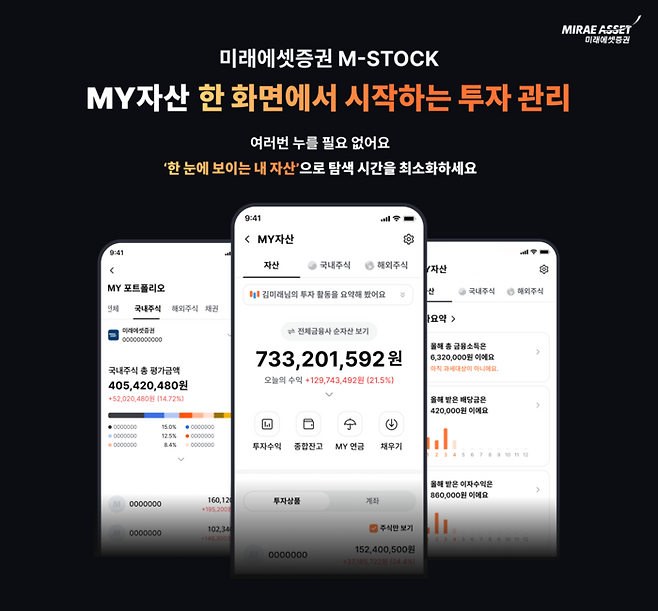 미래에셋증권 M-STOCK ‘MY자산’ 서비스. 사진=미래에셋증권